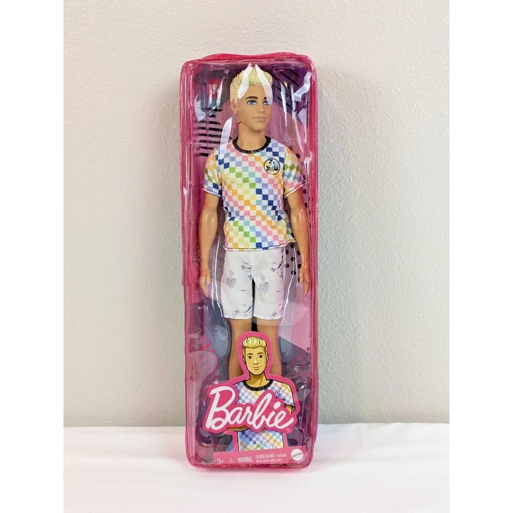 Barbie Ken Fashionista Doll - Rainbow Checkered Shirt Number 174. 2020-21 New